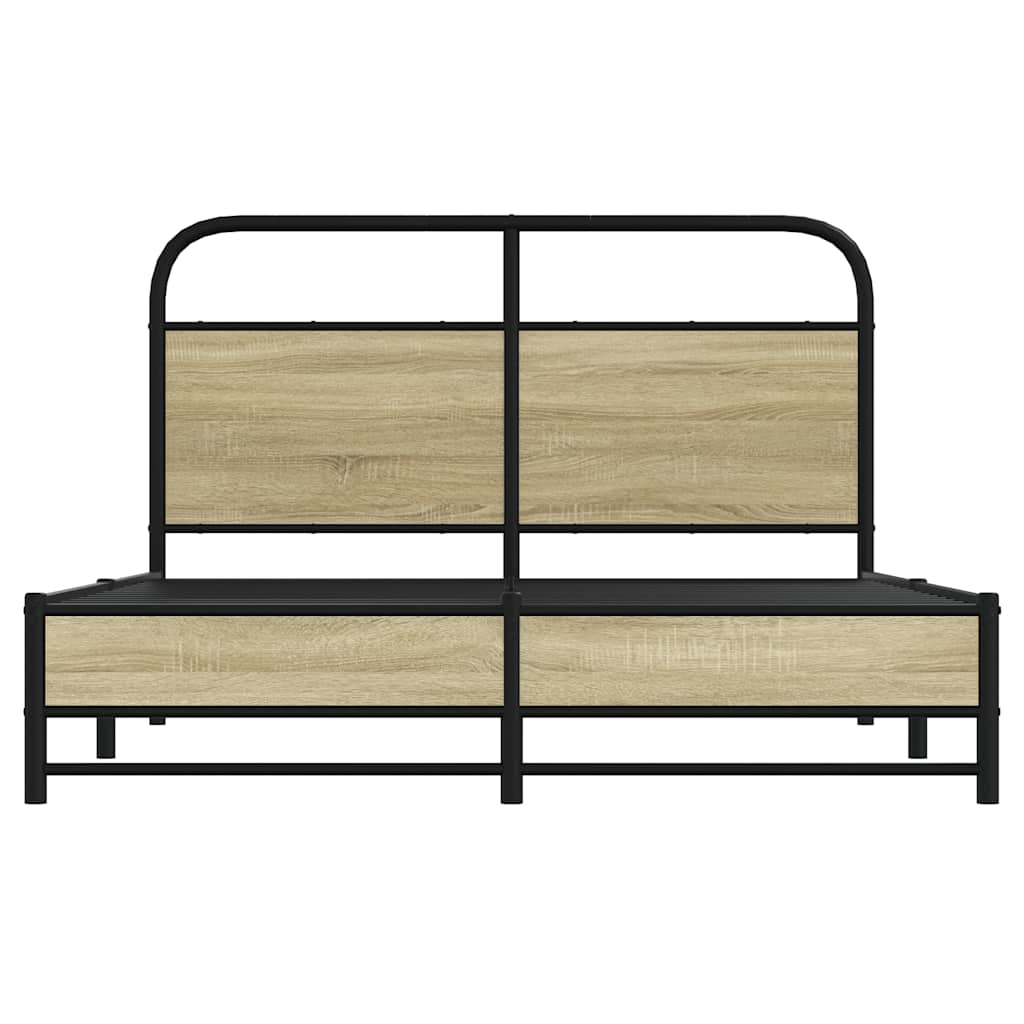 vidaXL Estructura de cama sin colchón 135x190 cm madera roble Sonoma