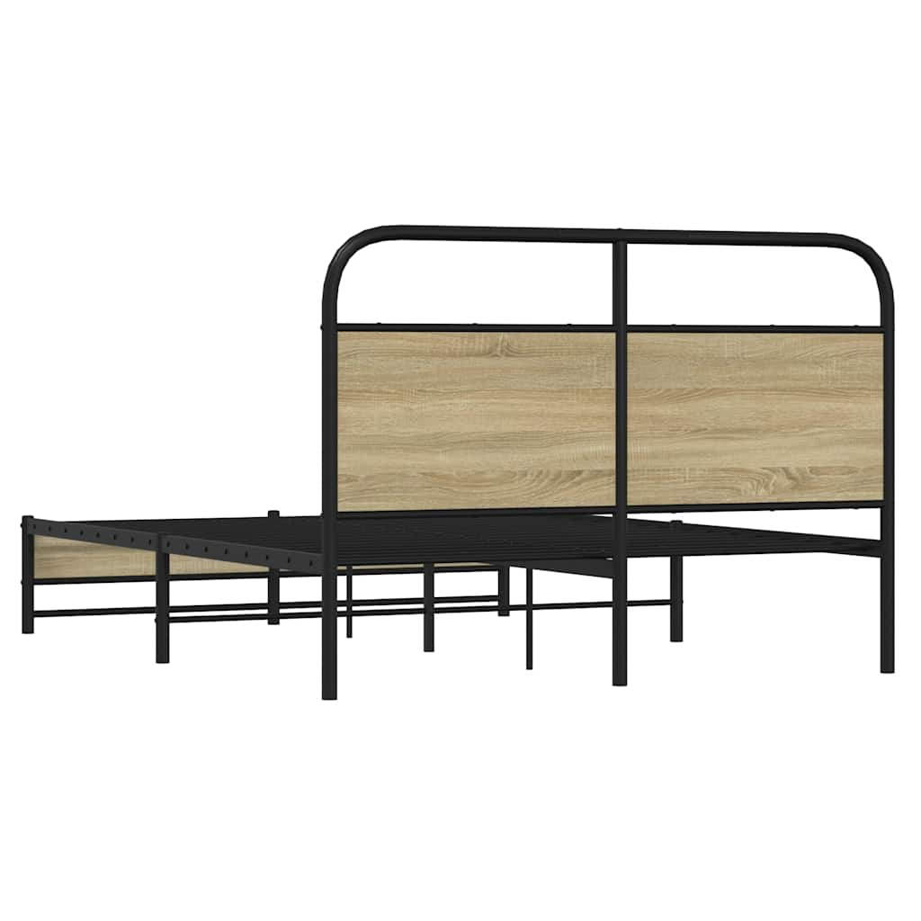 vidaXL Estructura de cama sin colchón 135x190 cm madera roble Sonoma