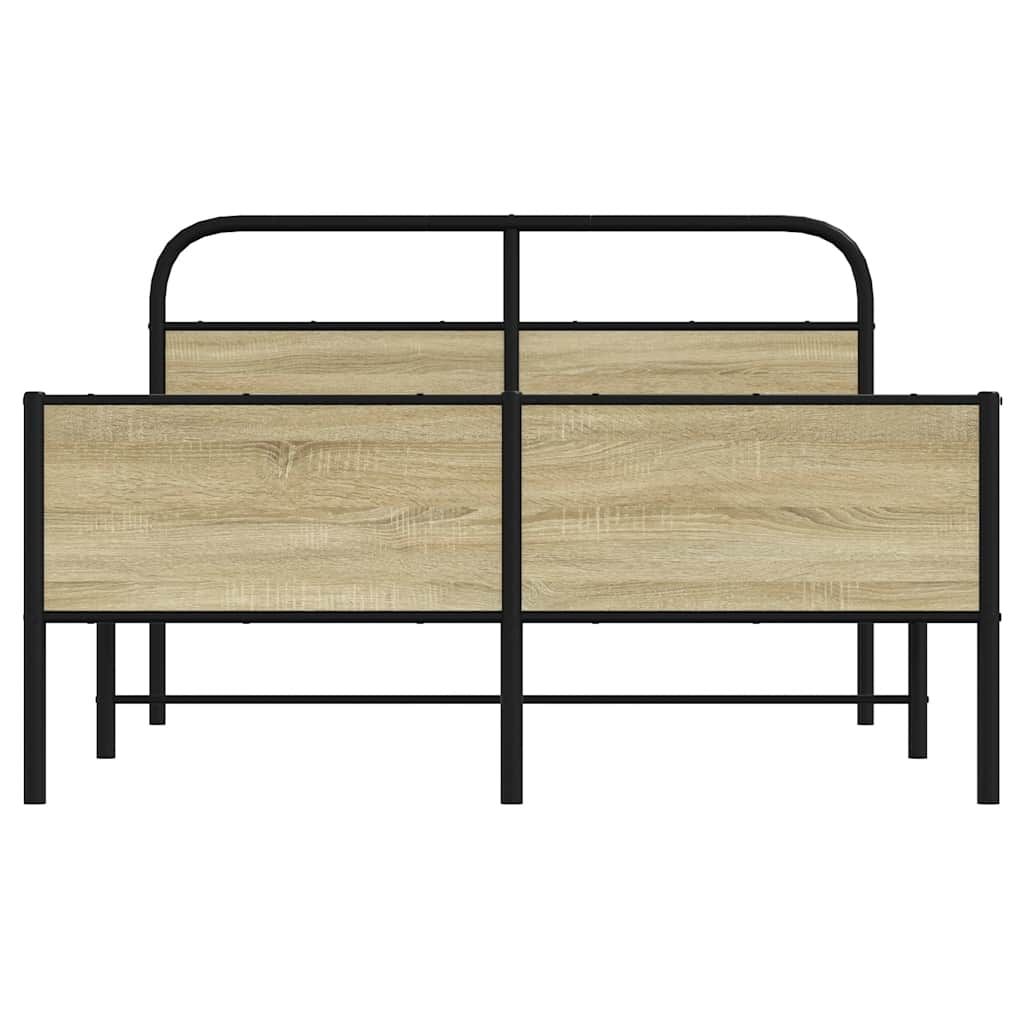 vidaXL Estructura de cama sin colchón 135x190 cm madera roble Sonoma