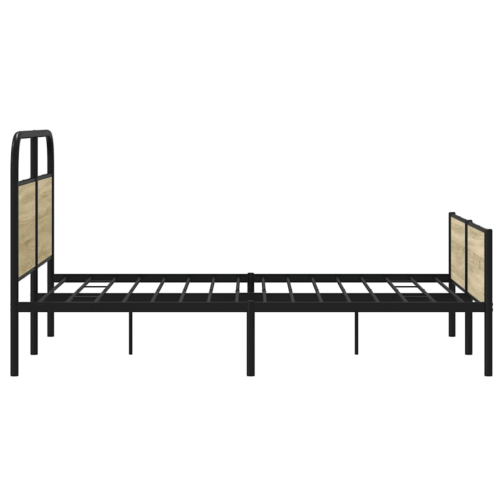 vidaXL Estructura de cama sin colchón 135x190 cm madera roble Sonoma