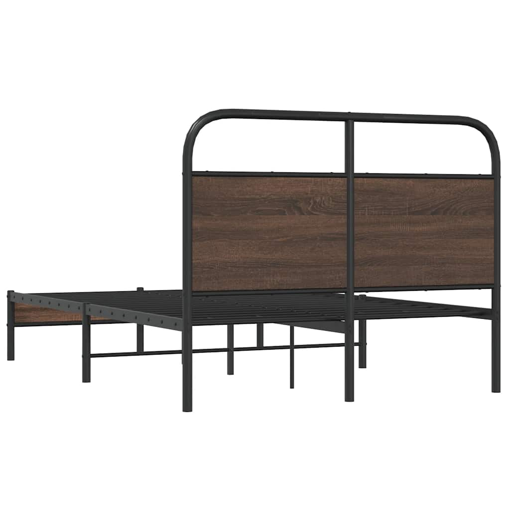 vidaXL Estructura de cama sin colchón 135x190 cm madera marrón roble