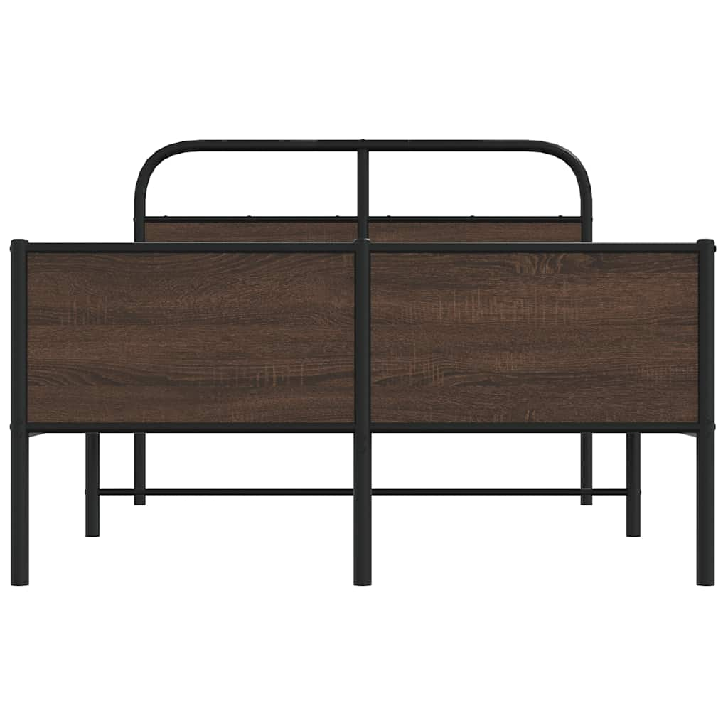 vidaXL Estructura de cama sin colchón 135x190 cm madera marrón roble