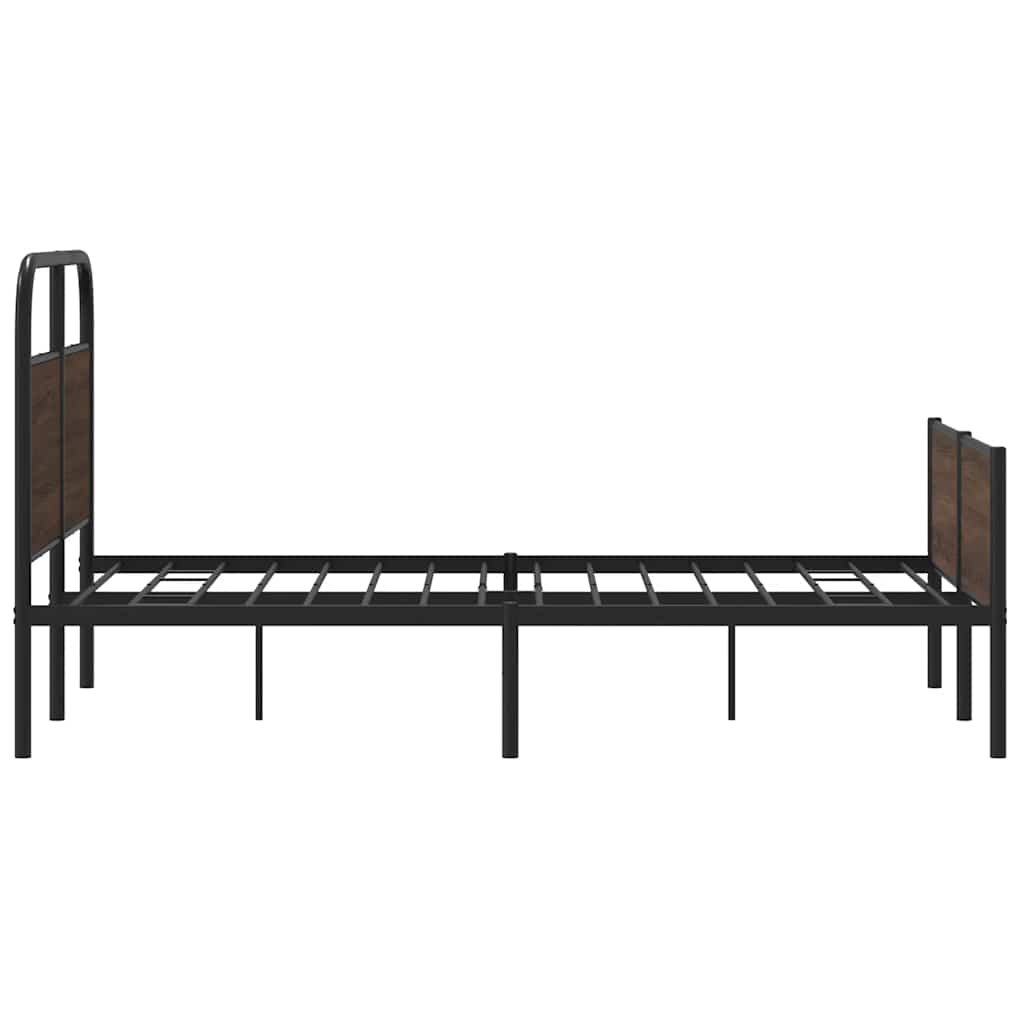 vidaXL Estructura de cama sin colchón 135x190 cm madera marrón roble