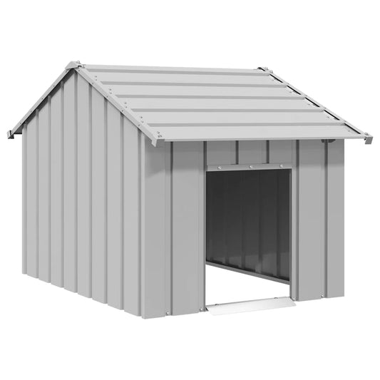 vidaXL Caseta para perros con techo acero galvanizado 83x130x85 cm