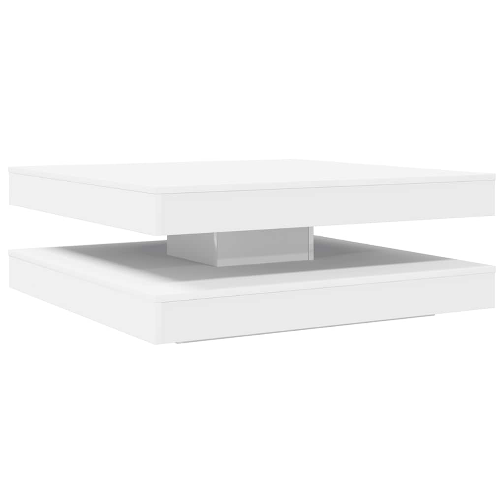 vidaXL Mesa de centro giratoria 360 grados blanco 90x90x34,5 cm