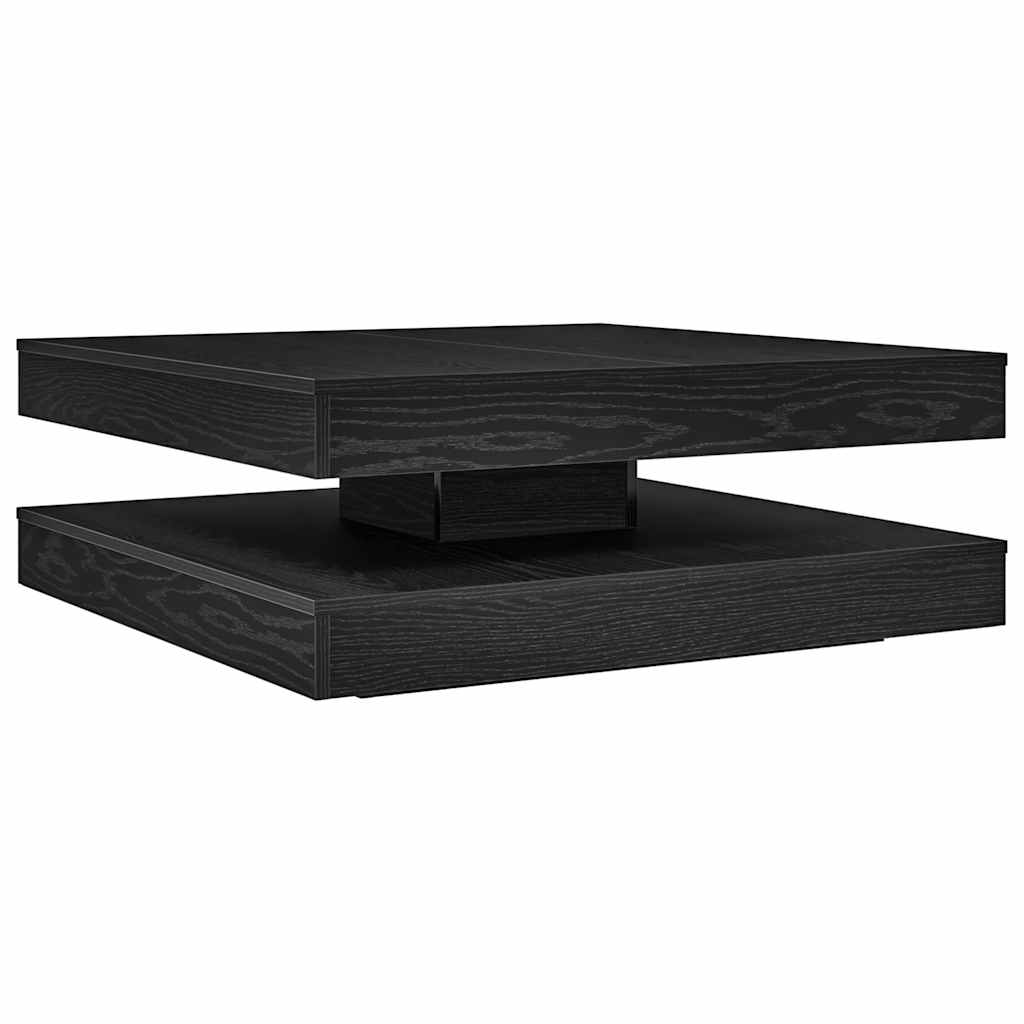 vidaXL Mesa de centro giratoria 360 grados roble negro 90x90x34,5 cm