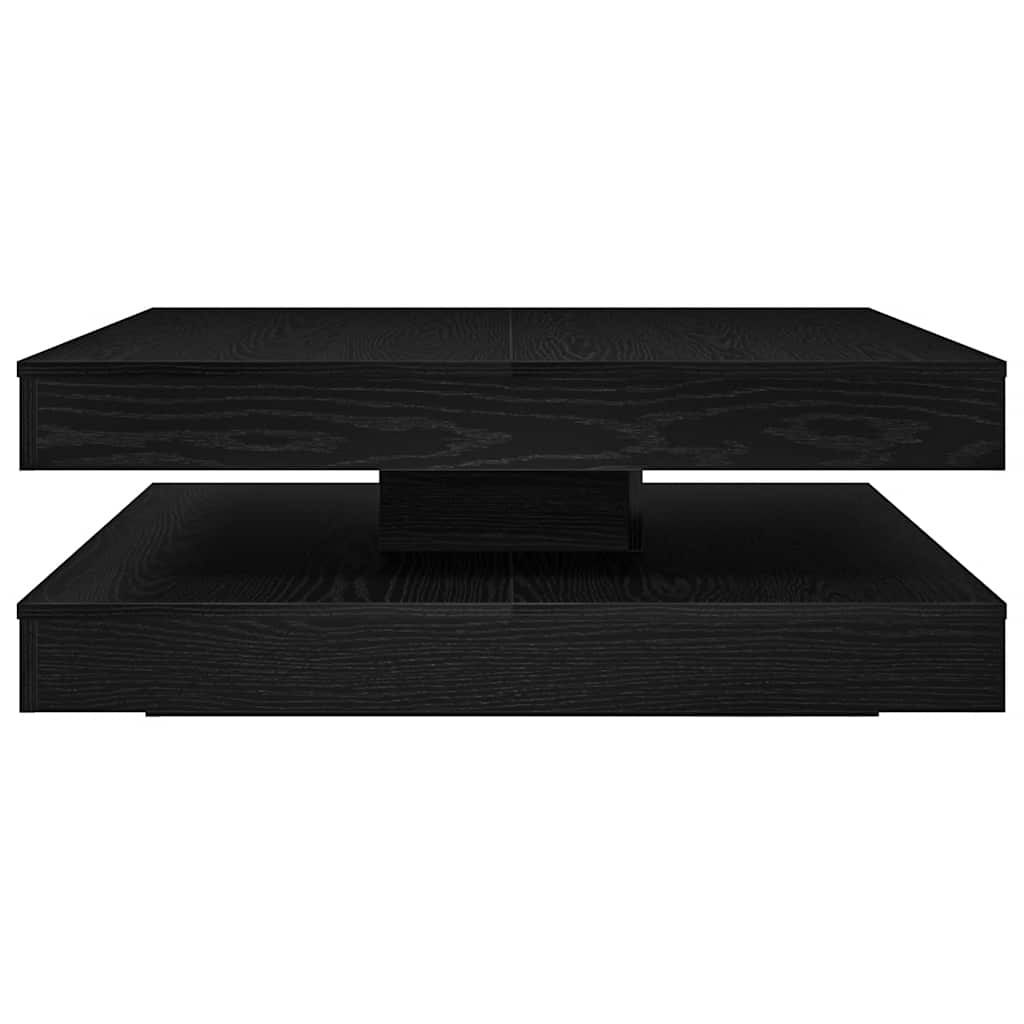 vidaXL Mesa de centro giratoria 360 grados roble negro 90x90x34,5 cm