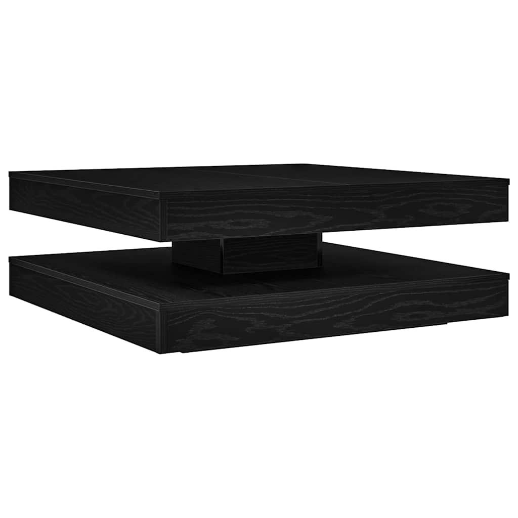 vidaXL Mesa de centro giratoria 360 grados roble negro 90x90x34,5 cm