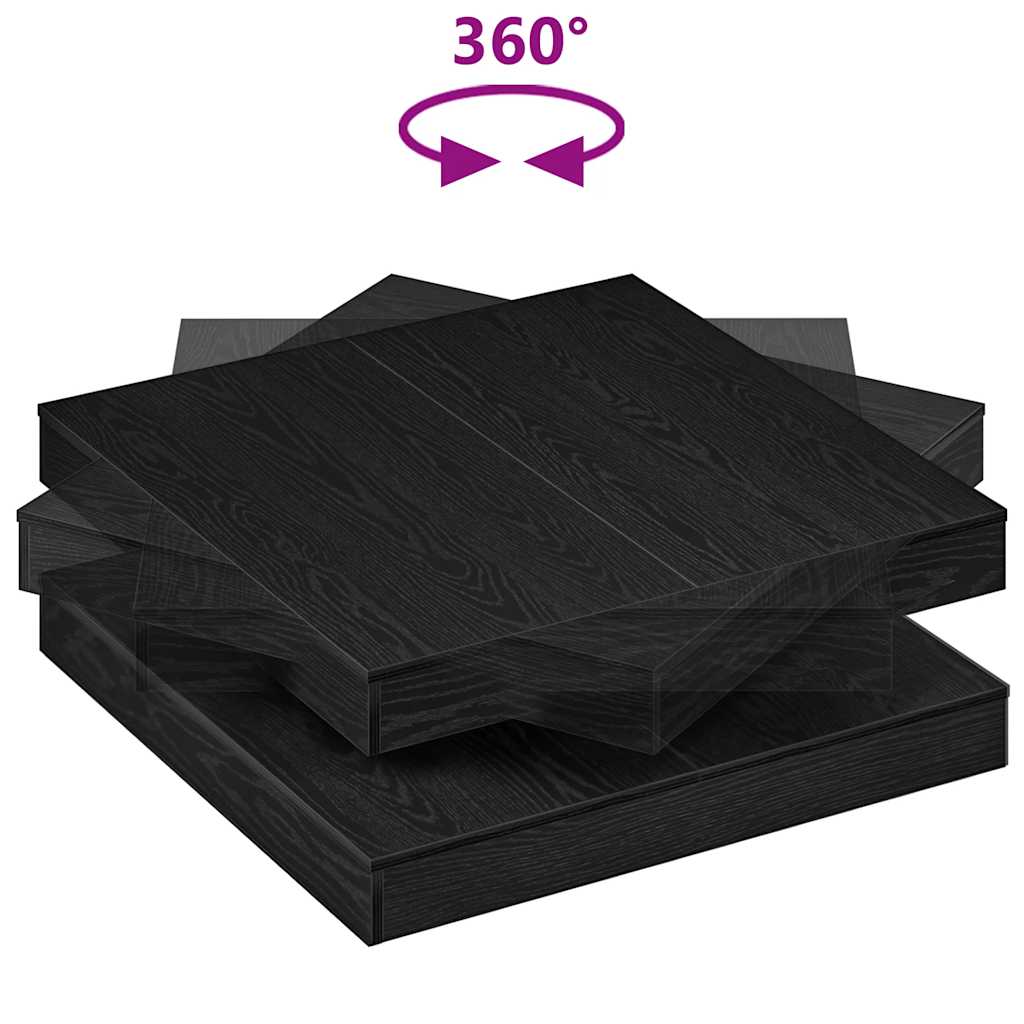 vidaXL Mesa de centro giratoria 360 grados roble negro 90x90x34,5 cm