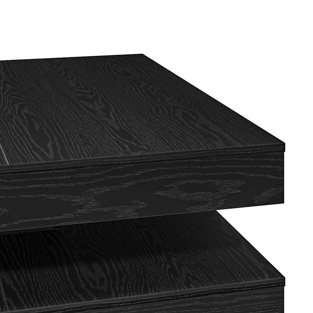 vidaXL Mesa de centro giratoria 360 grados roble negro 90x90x34,5 cm