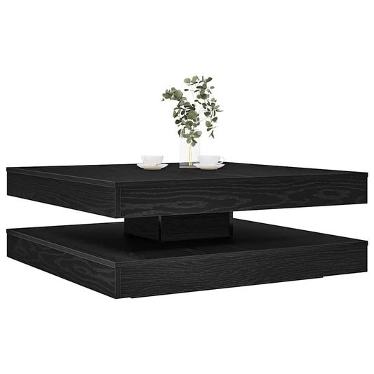 vidaXL Mesa de centro giratoria 360 grados roble negro 90x90x34,5 cm