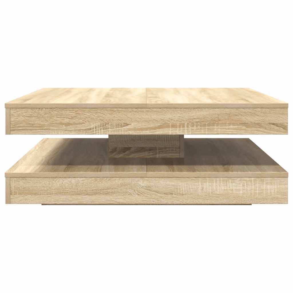 vidaXL Mesa de centro giratoria 360 grados roble sonoma 90x90x34,5 cm