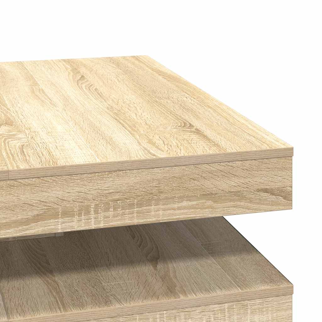 vidaXL Mesa de centro giratoria 360 grados roble sonoma 90x90x34,5 cm