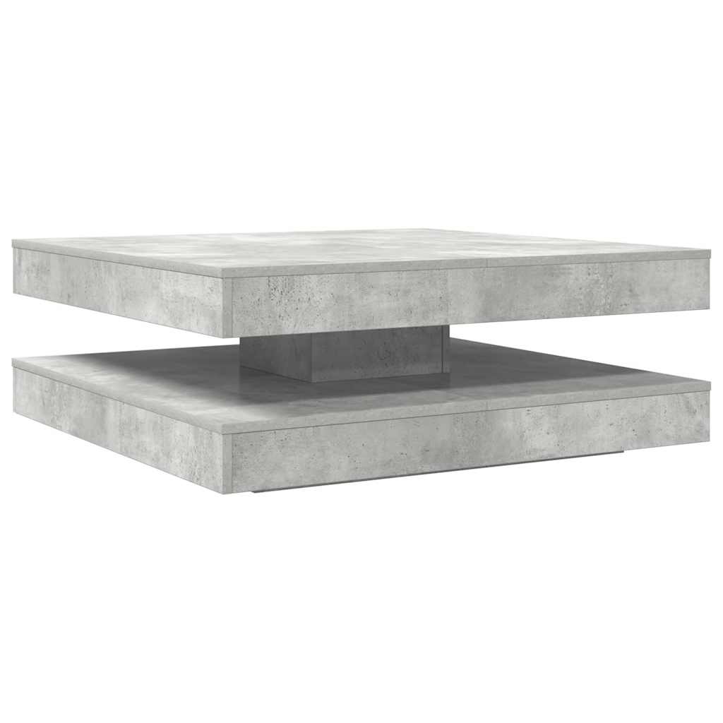 vidaXL Mesa de centro giratoria 360 grados gris hormigón 90x90x34,5 cm