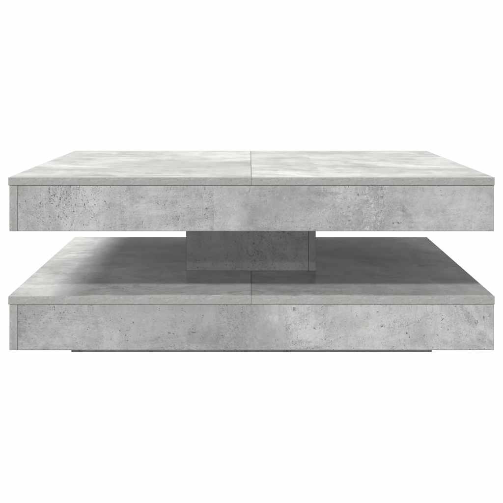 vidaXL Mesa de centro giratoria 360 grados gris hormigón 90x90x34,5 cm