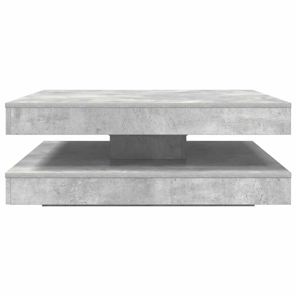 vidaXL Mesa de centro giratoria 360 grados gris hormigón 90x90x34,5 cm