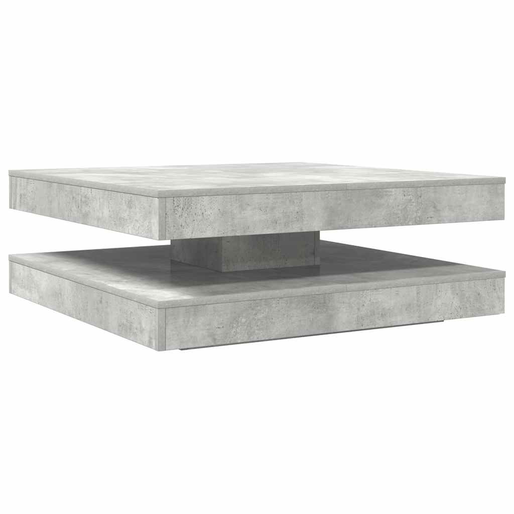 vidaXL Mesa de centro giratoria 360 grados gris hormigón 90x90x34,5 cm