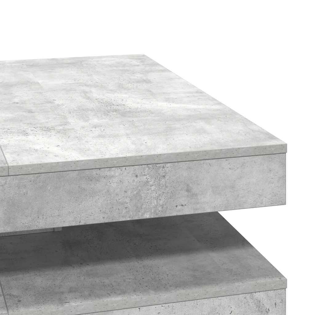 vidaXL Mesa de centro giratoria 360 grados gris hormigón 90x90x34,5 cm