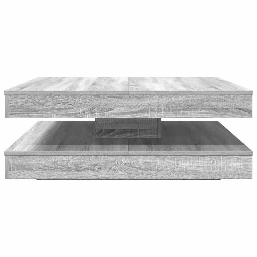 vidaXL Mesa de centro giratoria 360 grados gris Sonoma 90x90x34,5 cm