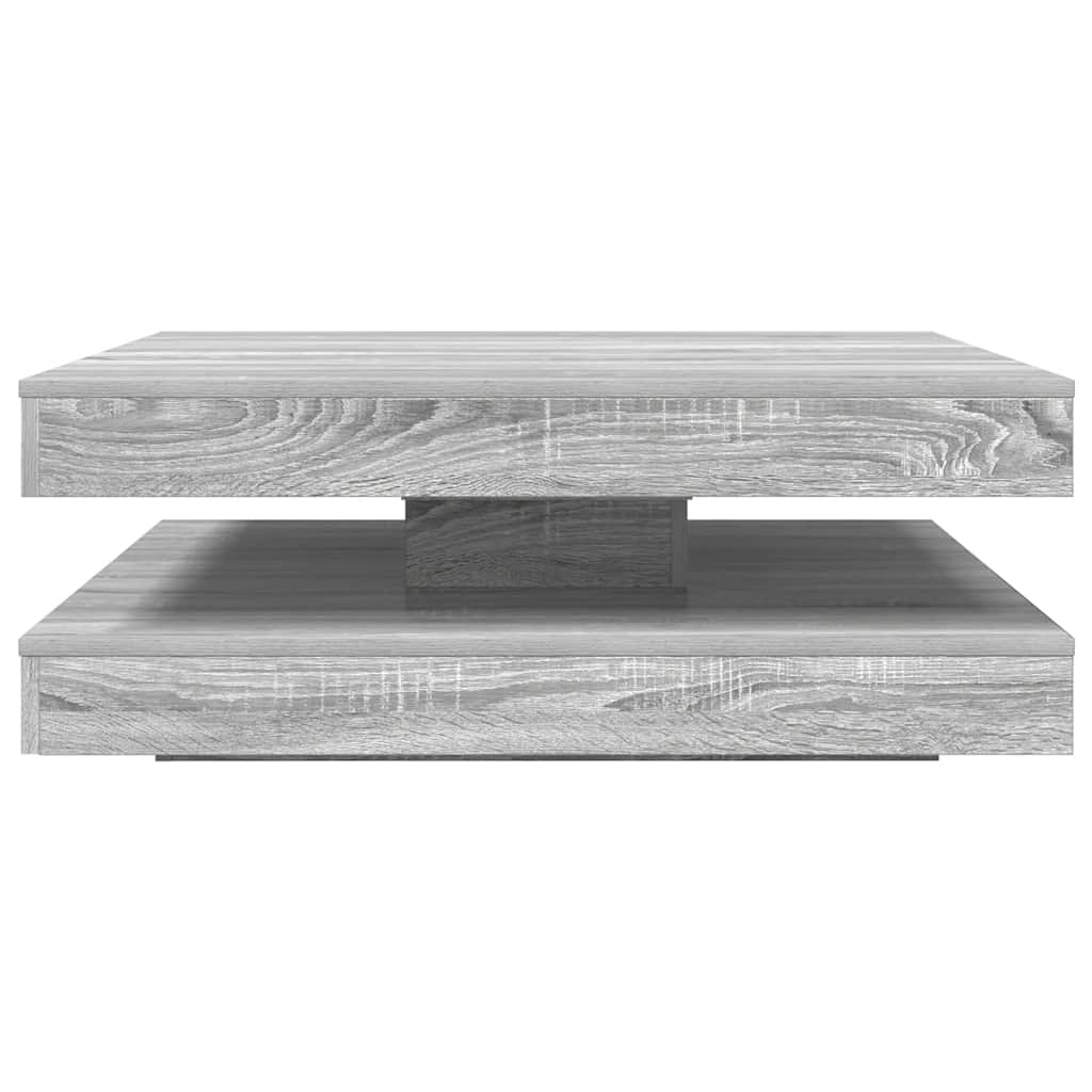 vidaXL Mesa de centro giratoria 360 grados gris Sonoma 90x90x34,5 cm