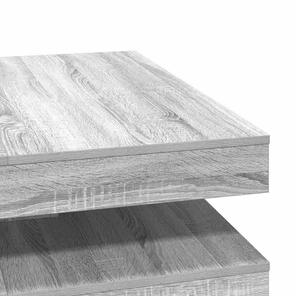 vidaXL Mesa de centro giratoria 360 grados gris Sonoma 90x90x34,5 cm