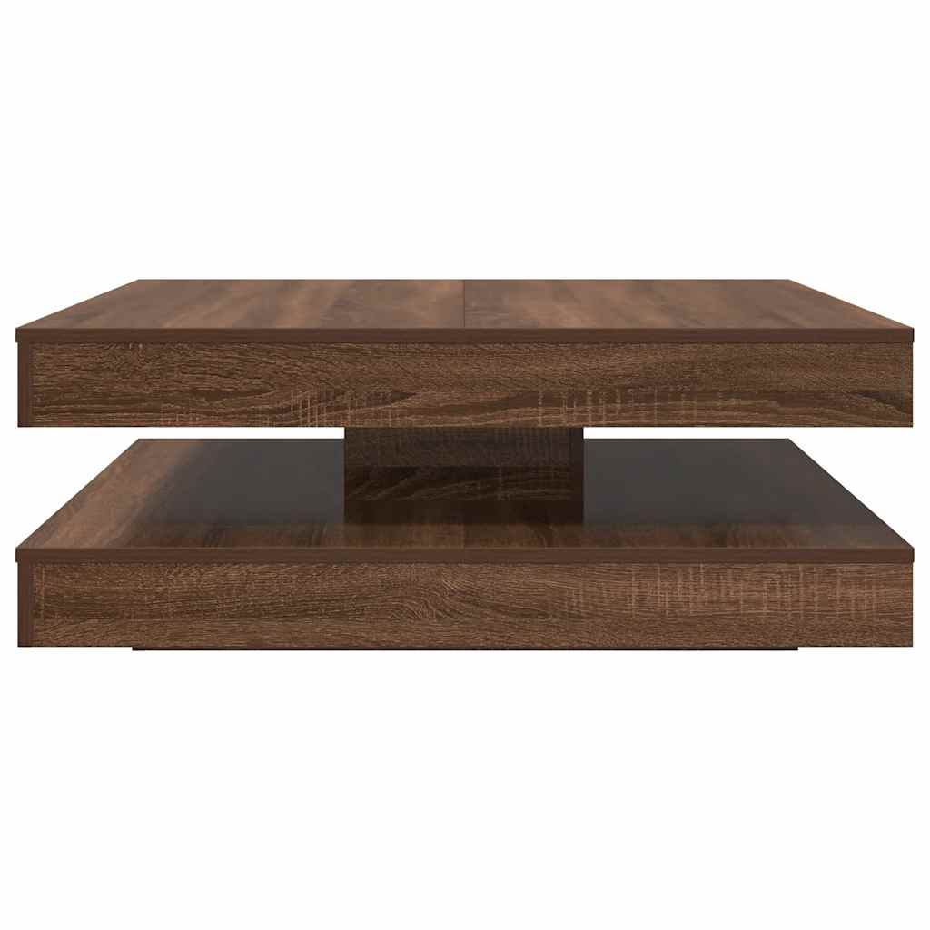 vidaXL Mesa de centro giratoria 360 grados roble marrón 90x90x34,5 cm