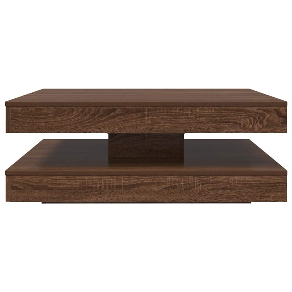 vidaXL Mesa de centro giratoria 360 grados roble marrón 90x90x34,5 cm