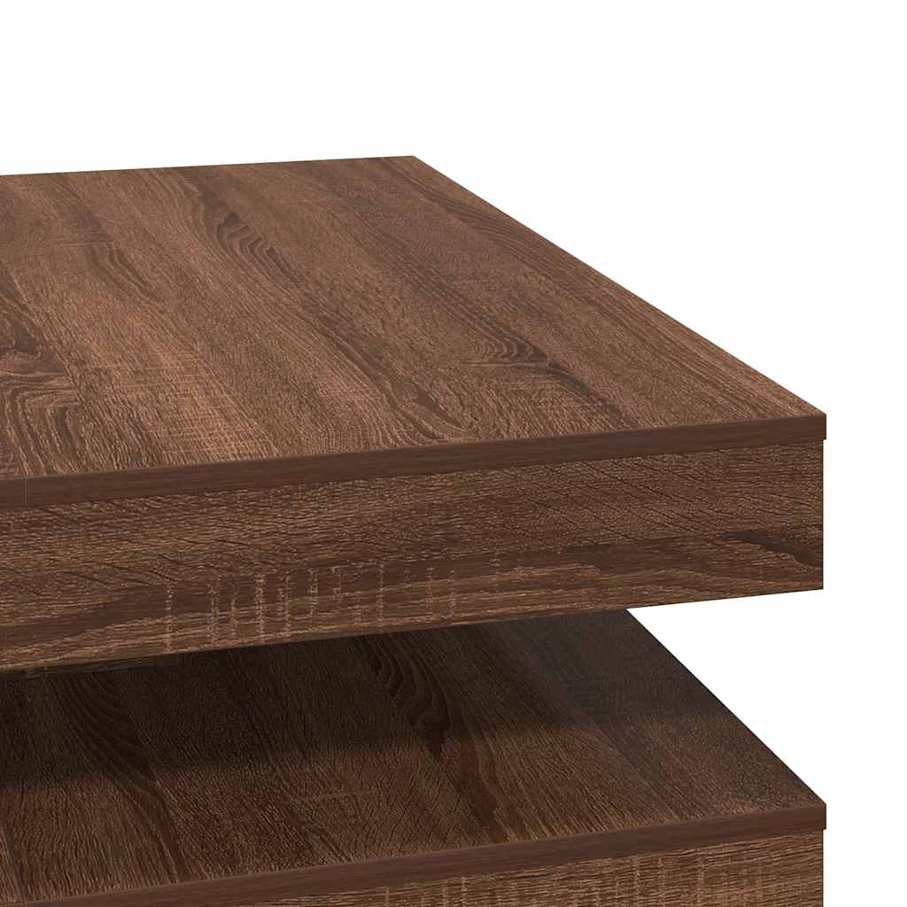 vidaXL Mesa de centro giratoria 360 grados roble marrón 90x90x34,5 cm