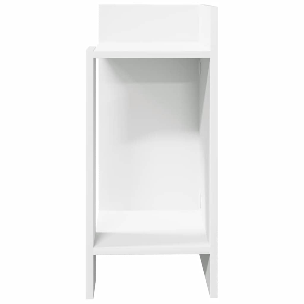 vidaXL Mesas auxiliares 2 uds con estante blanco 25,5x27x60 cm