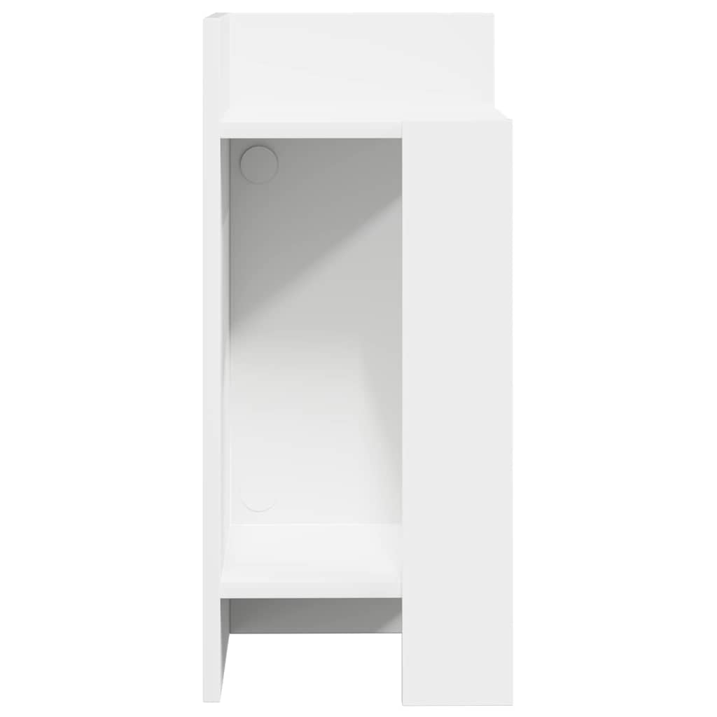 vidaXL Mesas auxiliares 2 uds con estante blanco 25,5x27x60 cm