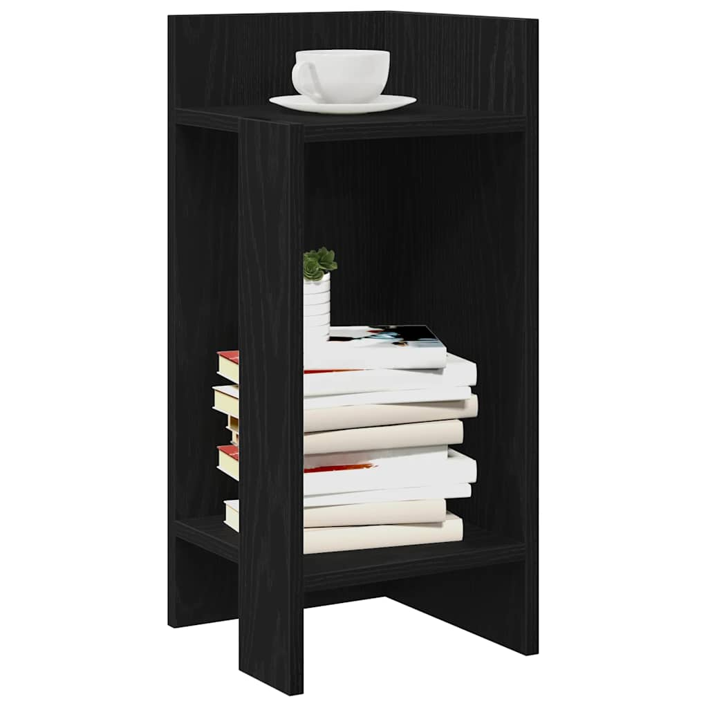 vidaXL Mesa auxiliar con estante negra 25,5x27x60 cm