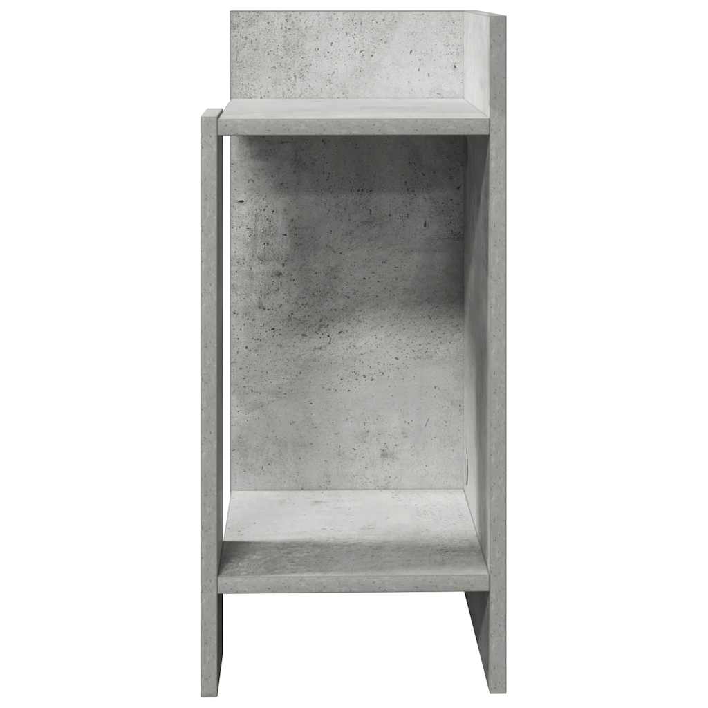 vidaXL Mesa auxiliar con estante gris hormigón 25,5x27x60 cm