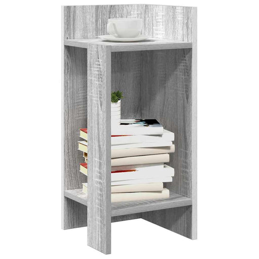 vidaXL Mesa auxiliar con estante gris sonoma 25,5x27x60 cm