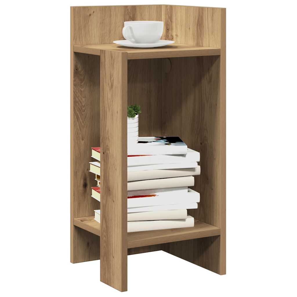 vidaXL Mesa auxiliar con estante roble artisan 25,5x27x60 cm