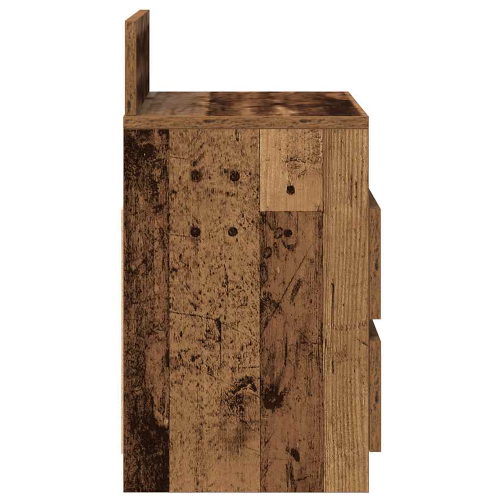 vidaXL Mesillas de noche 2 uds con 2 cajones madera vieja 40x33x60 cm