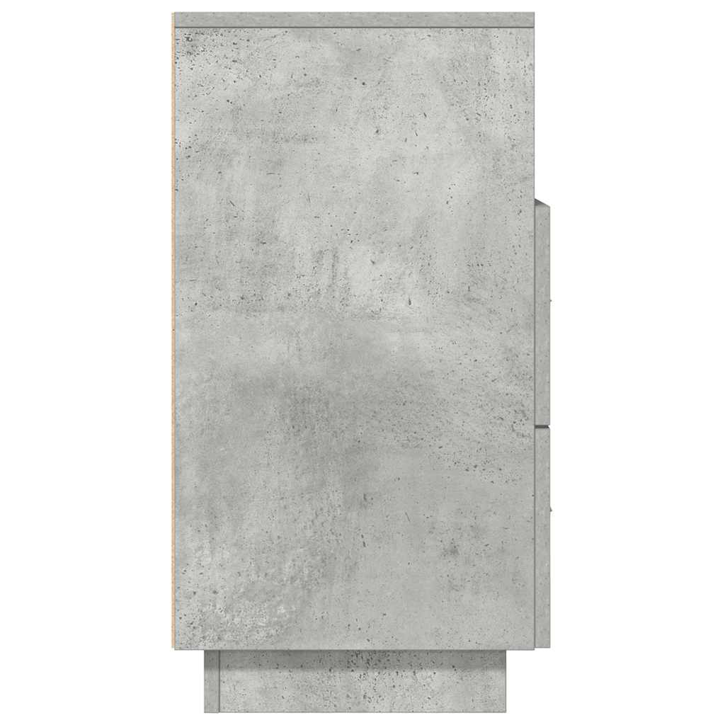 vidaXL Mesillas de noche 2 uds con 2 cajones gris cemento 36x36x68 cm