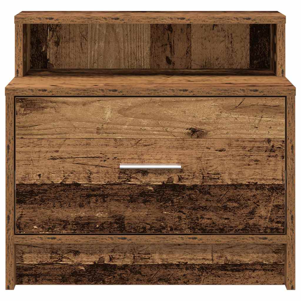 vidaXL Mesillas de noche con cajón 2 uds madera vieja 51x31x47 cm