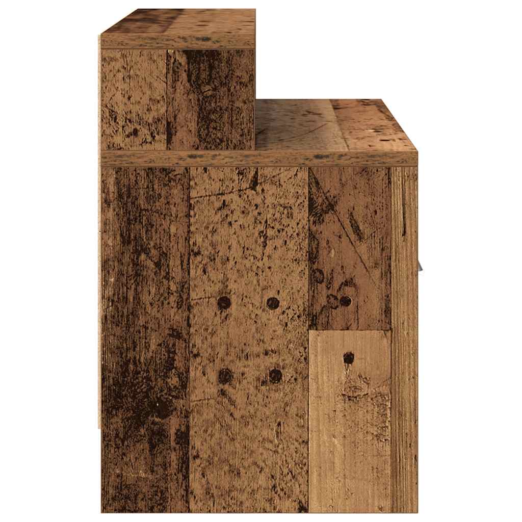 vidaXL Mesillas de noche con cajón 2 uds madera vieja 51x31x47 cm