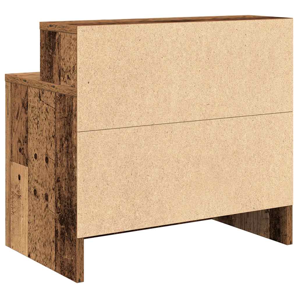 vidaXL Mesillas de noche con cajón 2 uds madera vieja 51x31x47 cm