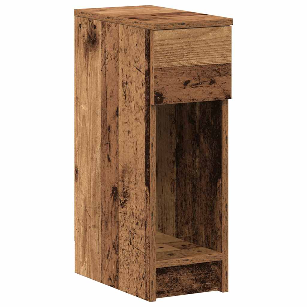 vidaXL Mesillas de noche con cajón 2 uds madera vieja 20x36x60 cm