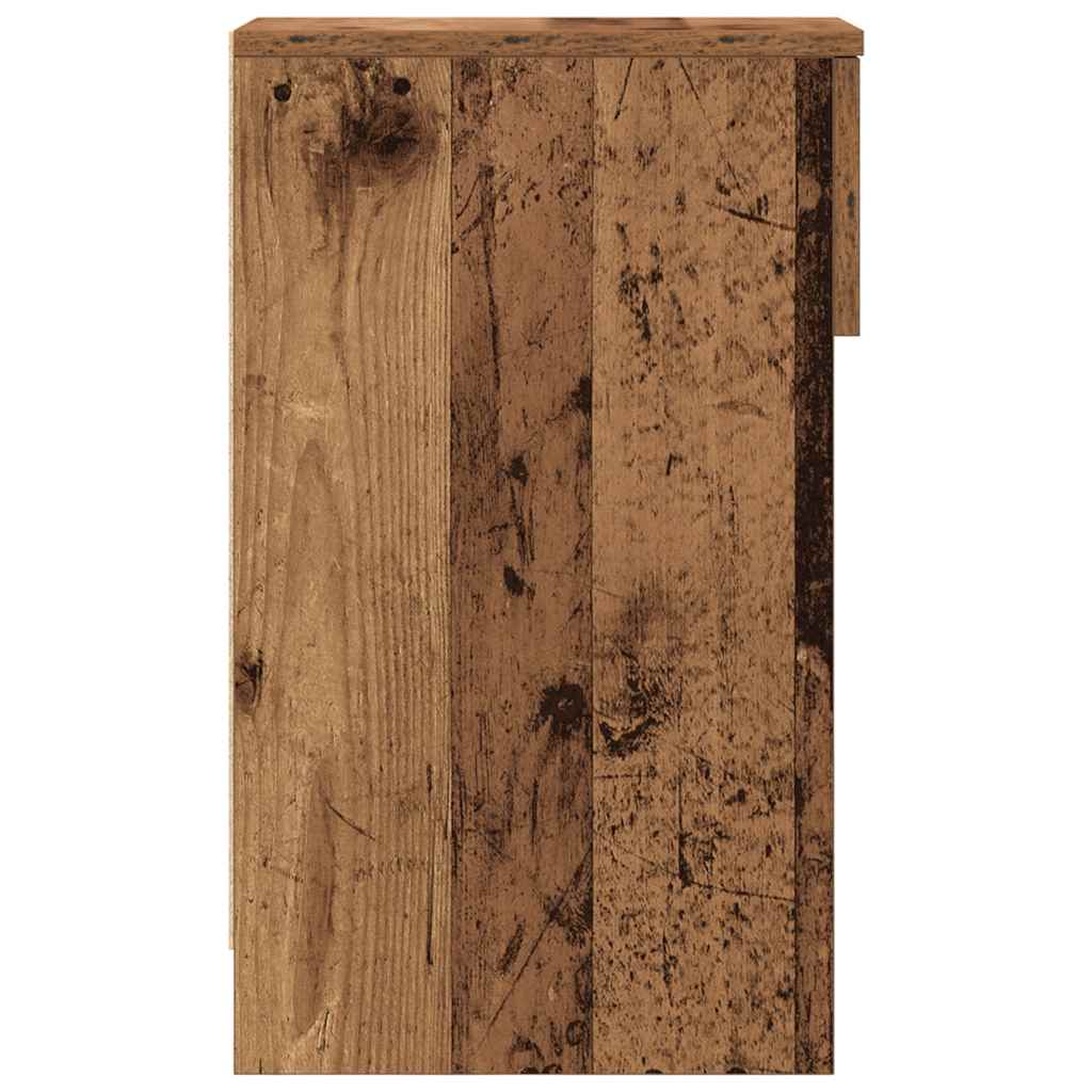 vidaXL Mesillas de noche con cajón 2 uds madera vieja 20x36x60 cm