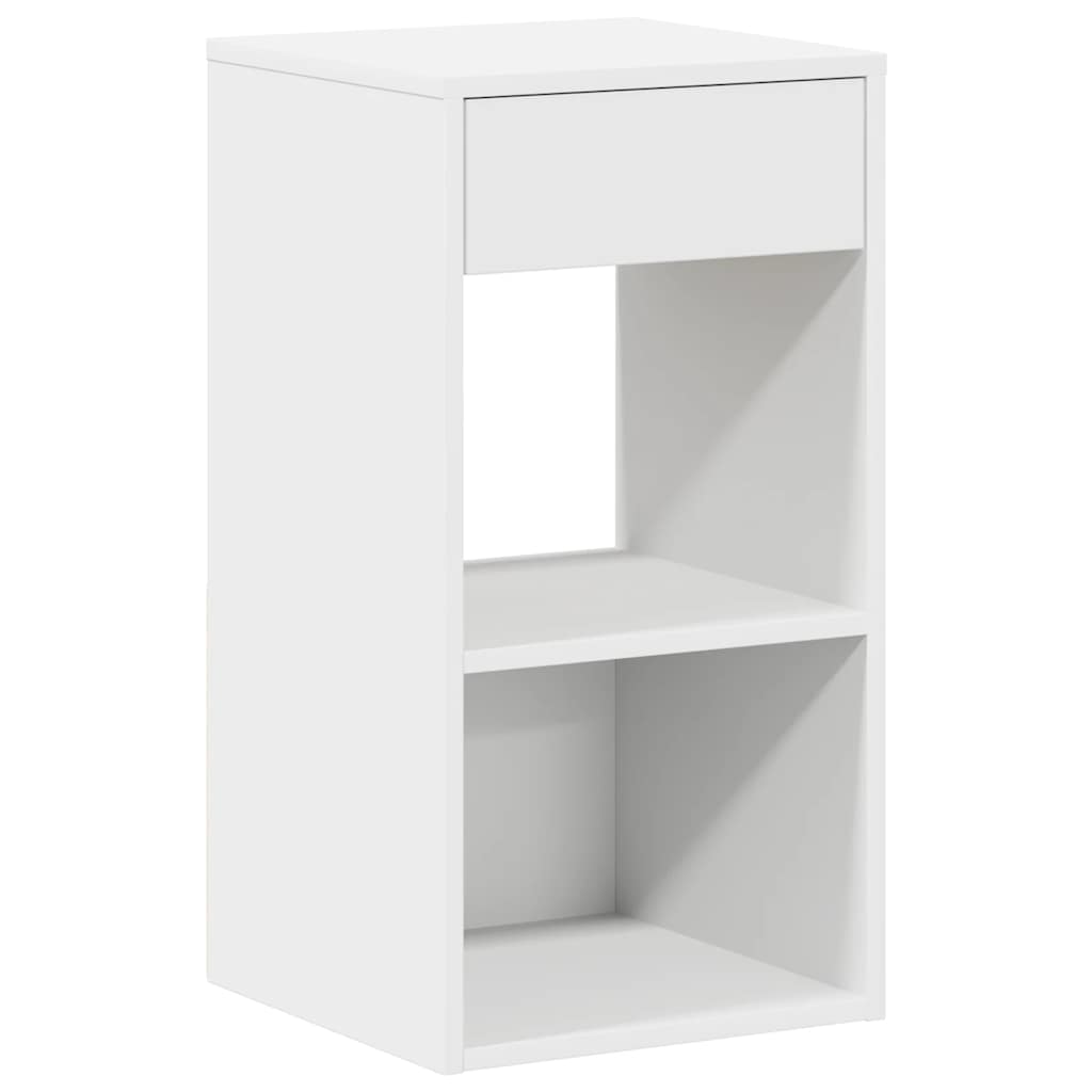 vidaXL Mesillas de noche con cajón 2 uds blanco 35x34x66,5 cm