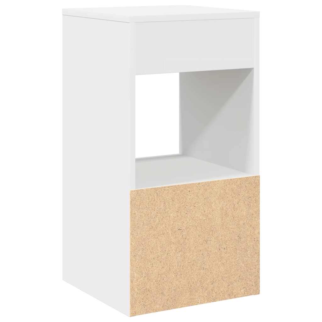 vidaXL Mesillas de noche con cajón 2 uds blanco 35x34x66,5 cm