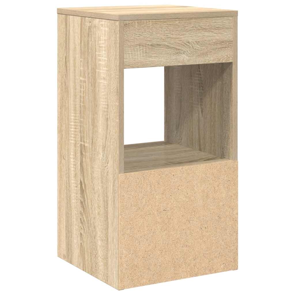 vidaXL Mesillas de noche con cajón 2 uds roble sonoma 35x34x66,5 cm