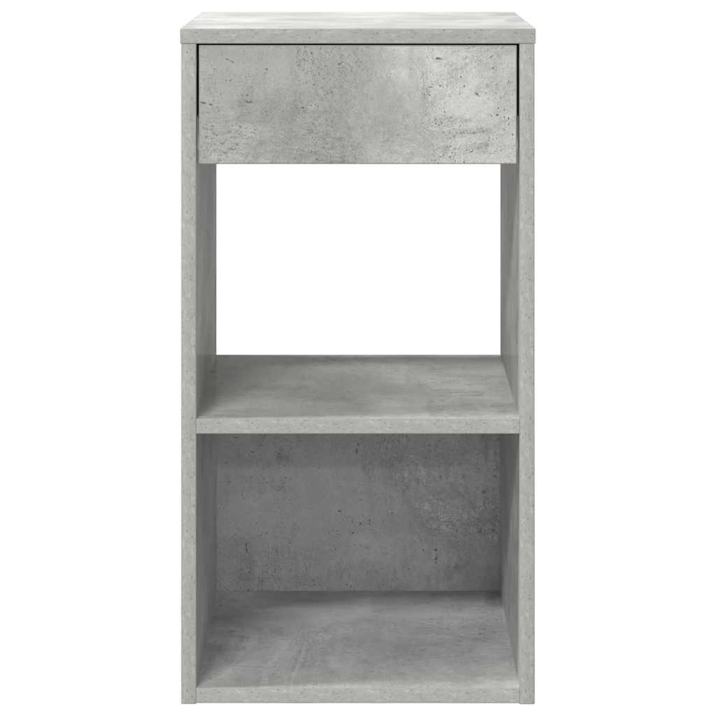 vidaXL Mesillas de noche con cajón 2 uds gris hormigón 35x34x66,5 cm