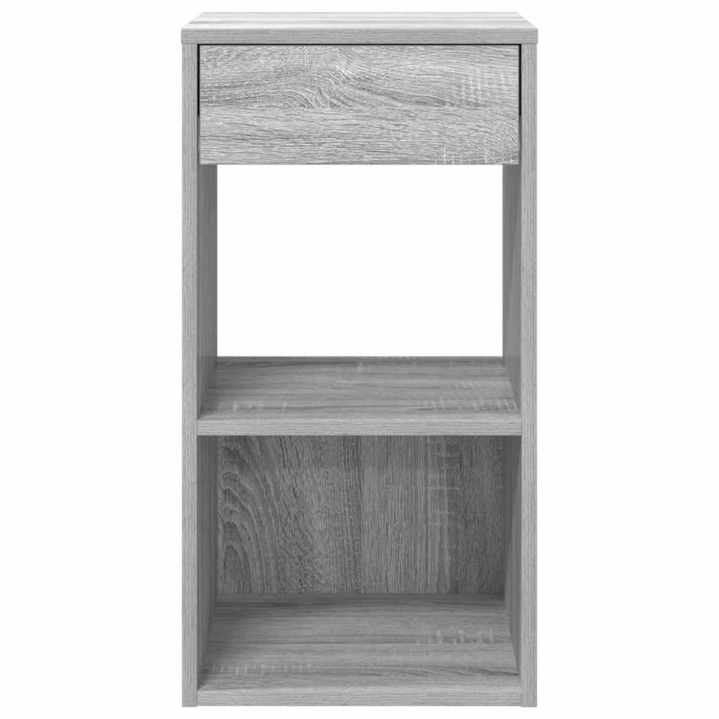 vidaXL Mesillas de noche con cajón 2 uds gris sonoma 35x34x66,5 cm