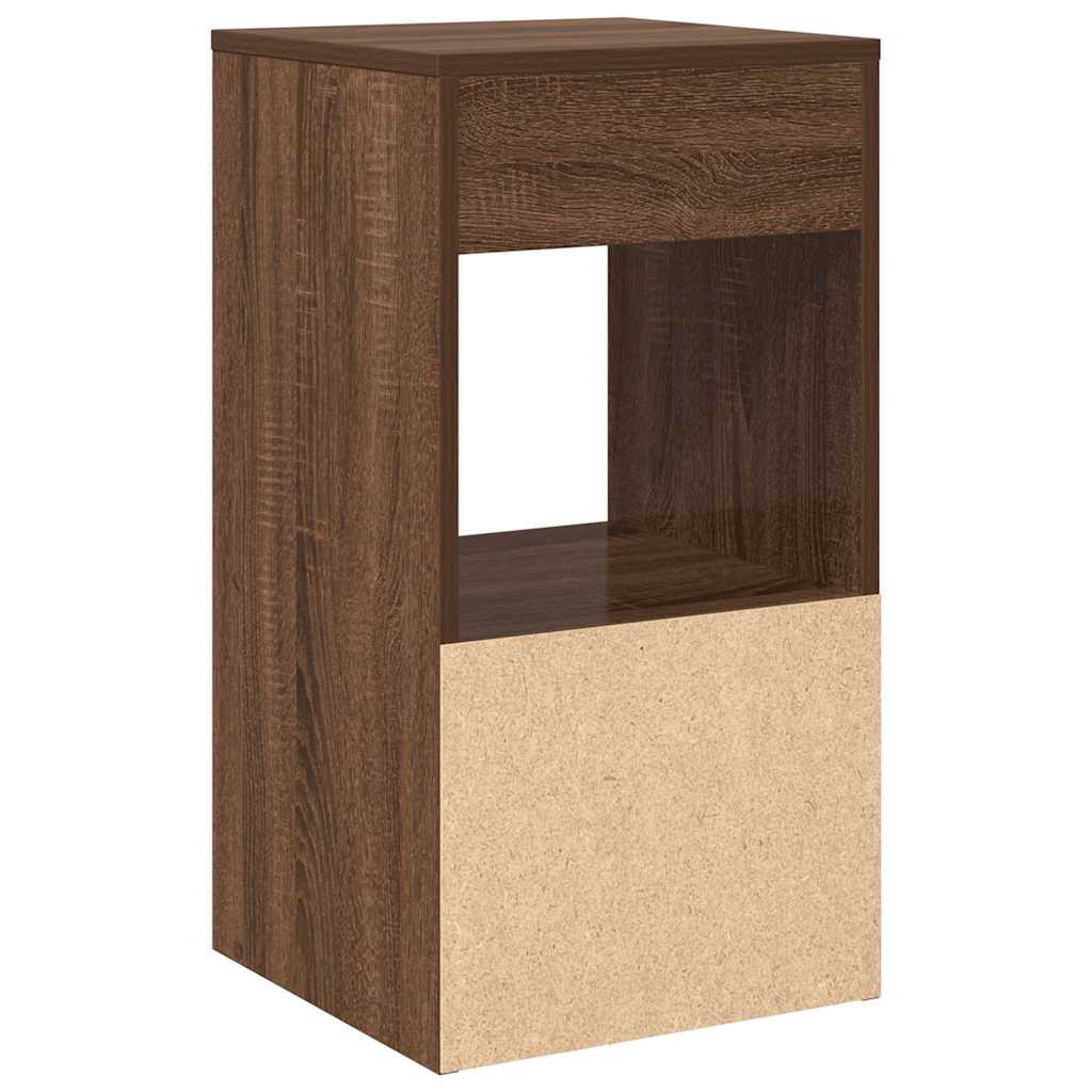 vidaXL Mesillas de noche con cajón 2 uds roble marrón 35x34x66,5 cm