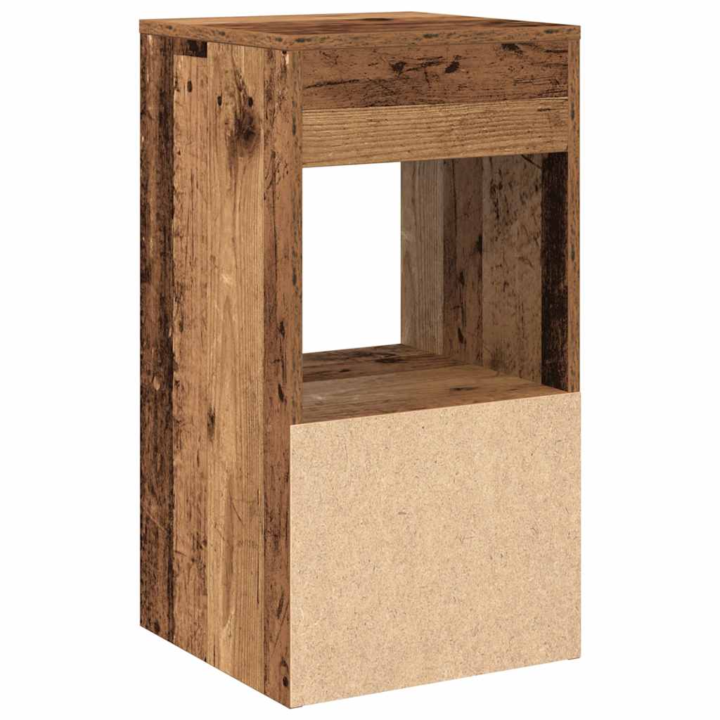 vidaXL Mesilla de noche con cajón madera vieja 35x34x66,5 cm