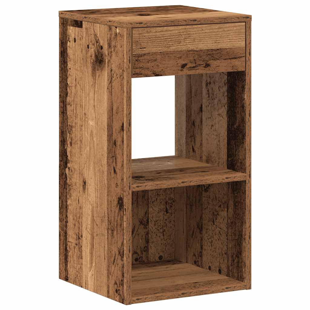 vidaXL Mesillas de noche con cajón 2 uds madera vieja 35x34x66,5 cm