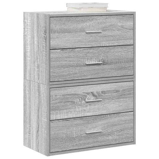 vidaXL Armarios con 2 cajones 2 uds gris sonoma 60x31x40 cm